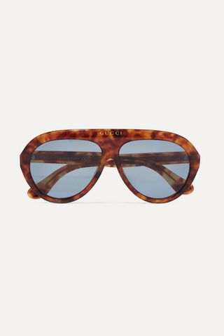 Gucci + Aviator-Style Tortoiseshell Acetate Sunglasses