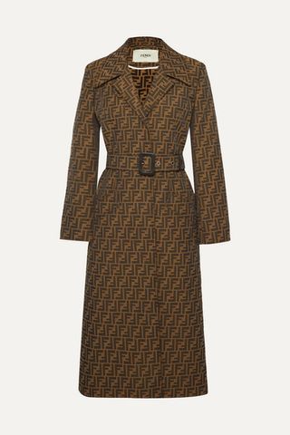 Fendi + Belted Jacquard Coat