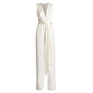 Jonathan Simkhai + Classic Wovens Satin Combo Wrap Jumpsuit