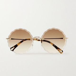 Chloé + Rosie Round-Frame Gold-Tone and Tortoiseshell Sunglasses