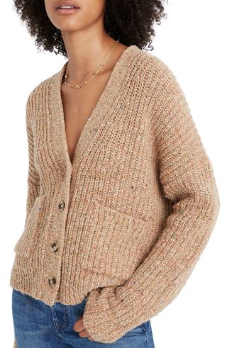 Madewell + Speckled Rib Cardigan Sweater