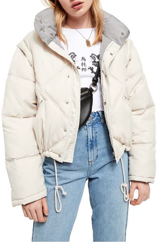 BDG + Convertible Quilted Crop Puffer Coat