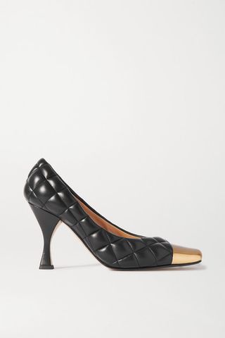 Bottega Veneta + Quilted Leather and Gold-Tone Pumps