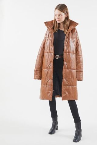 Urban Outfitters + Oversized Faux Leather Puffer Coat