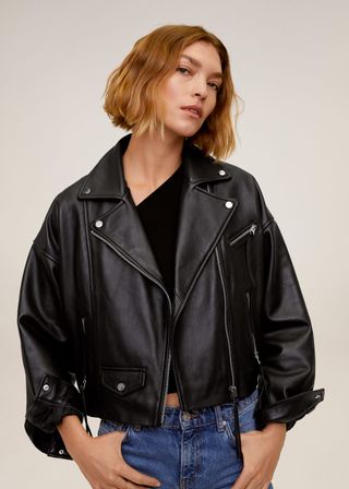 Mango + Leather Biker Jacket