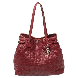 Dior + Red Cannage Coated Canvas and Leather Medium Panarea Tote