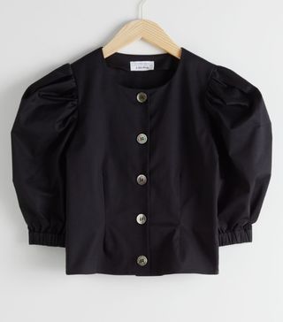 & Other Stories + Organic Cotton Blend Puff Sleeve Blouse