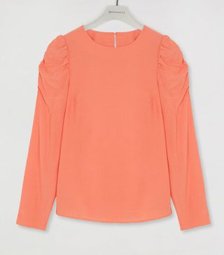 Warehouse + Ruched Sleeve Top