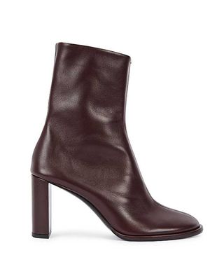 The Row + Teatime 85 Burgundy Leather Ankle Boots