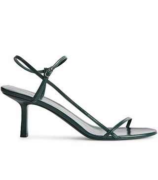 The Row + Bare 65 Teal Leather Sandals