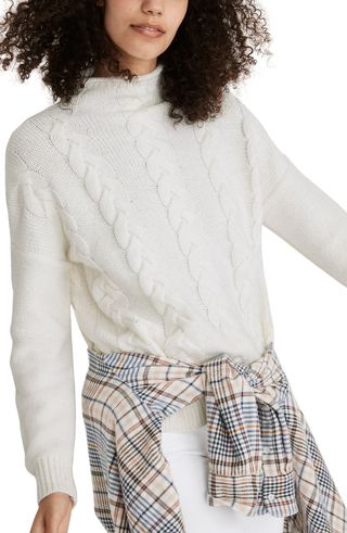 Madewell + Grenville Cable Mock Neck Sweater
