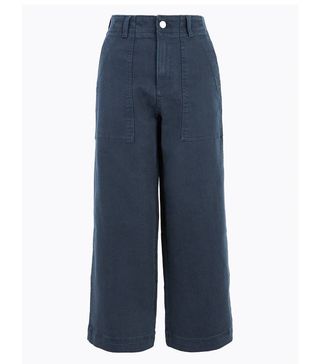 Marks & Spencer + Utilty Wide Leg Cropped Jeans