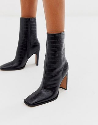ASOS + Evolution Leather High Ankle Boots