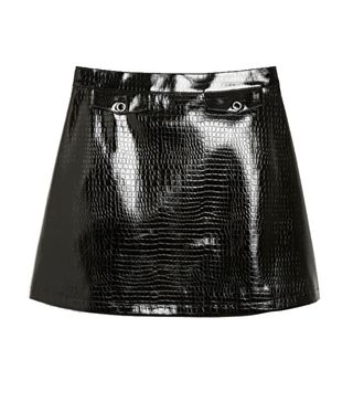 Monki + A-Line Patent Leather Skirt