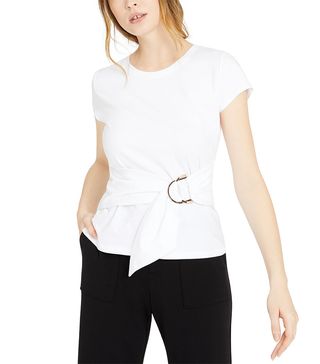 INC International Concepts + Cotton Belted-Detail Top