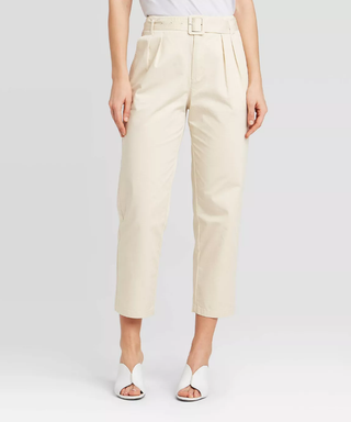 Who What Wear x Target + Mid-Rise Pleat Front Straight Carrot Leg Trouser