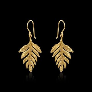 Zoraida + Gold Fern Drop Earrings