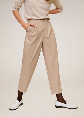 Mango + Relaxed Fit Faux-Leather Pants