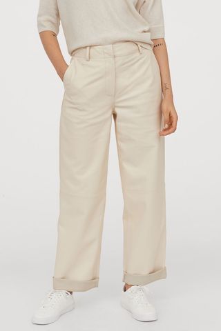 H&M + Wide-Cut Leather Pants