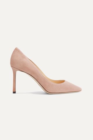 Jimmy Choo + Romy 85 Suede Pumps