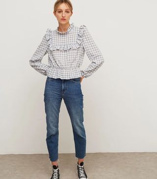 Nobody's Child + White and Grey Check Betsy Frill Top