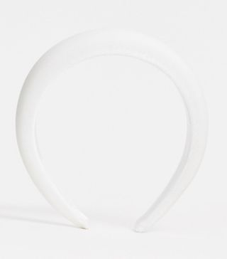 ASOS + Padded Headband in White Velvet
