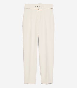 Zara + High-Waist Trousers With Belt