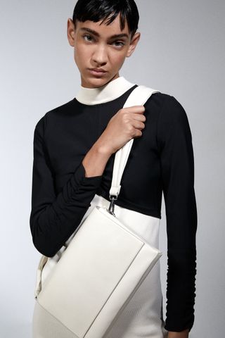 Zara + Minimalist Leather Crossbody Bag