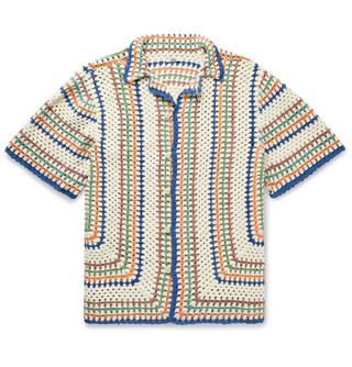 Bode + Crochet-Knit Cotton Overshirt