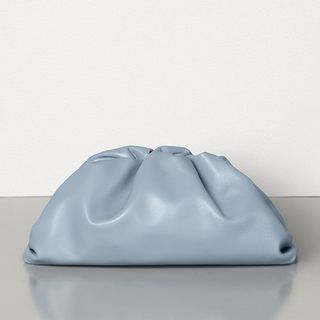 Bottega Veneta + Gathered Leather Pouch Bag in Blue