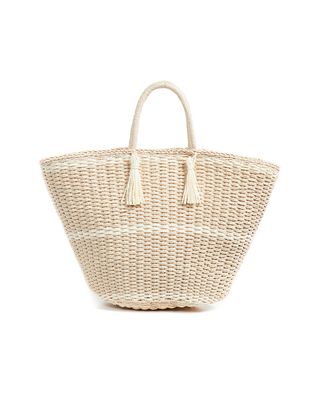 Hat Attack + Large Soft Wicker Weave Tote