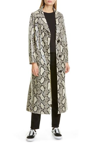 Stand Studio + Mollie Snake Print Faux Leather Coat