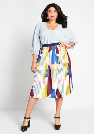 ModCloth + Pleat Me Later A-Line Skirt