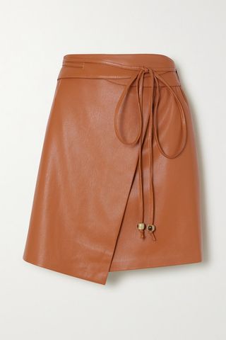 Nanushka + Sekoya Vegan Leather Wrap Mini Skirt
