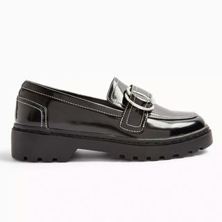 Topshop + Axel Black Chunky Buckle Shoes
