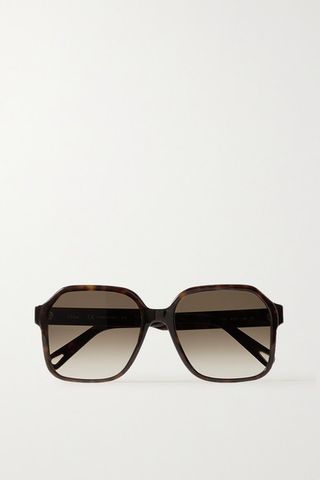 Chloé + Willow Square-Frame Tortoiseshell Acetate Sunglasses