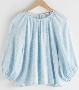 & Other Stories + Voluminous Puff Sleeve Crepe Top