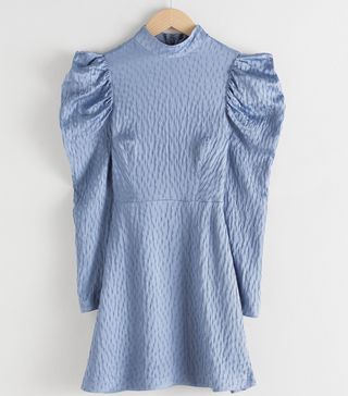 & Other Stories + Jacquard Puff Shoulder Mini Dress