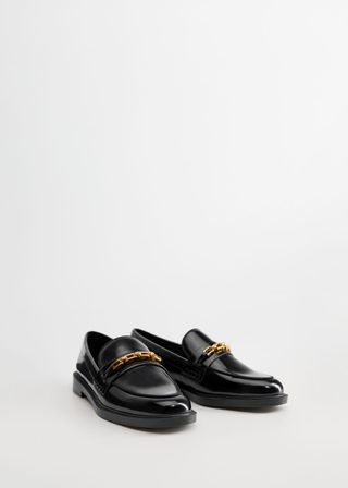 Mango + Patent Leather Chain Loafers