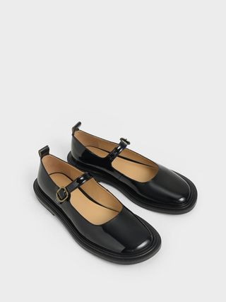 Charles & Keith + Patent Mary Jane Flats
