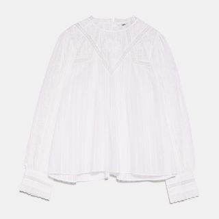 Zara + Embroidered Blouse
