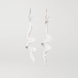 Maryam Nassir Zadeh + Twist Silver-Tone Glass Earrings