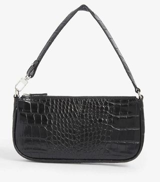 By Far + Rachel Croc-Embossed Leather Shoulder Bag