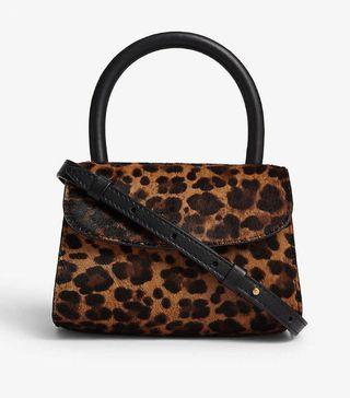 By Far + Leopard Print Mini Leather Bag