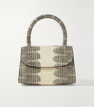 BY FAR + Mini Snake-Effect Leather Tote