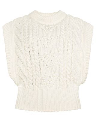 Pixie Market + Oversized Cream Knit Vest