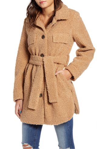 BlankNYC + Toffee Faux Shearling Belted Coat