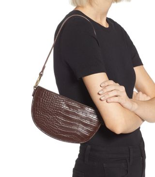 BP. + Embossed Faux Leather Shoulder Bag