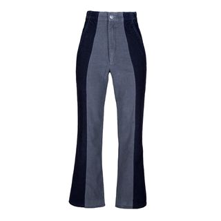 E.L.V. Denim + Dark Grey / Light Grey Cord Flare Jeans