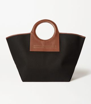 Hereu + Net Sustain + Cala Large Leather-Trimmed Canvas Tote